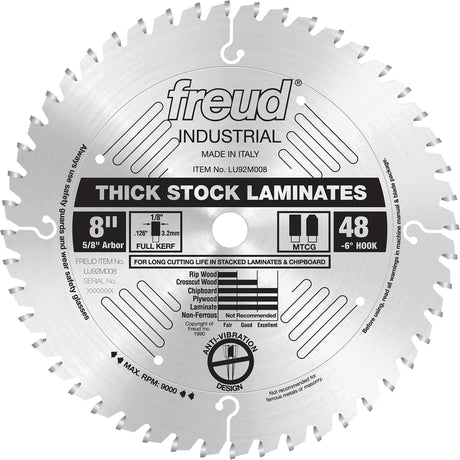 Industrial Saw Blade - Chipboard, 8", 48 Teeth, Laminate Use