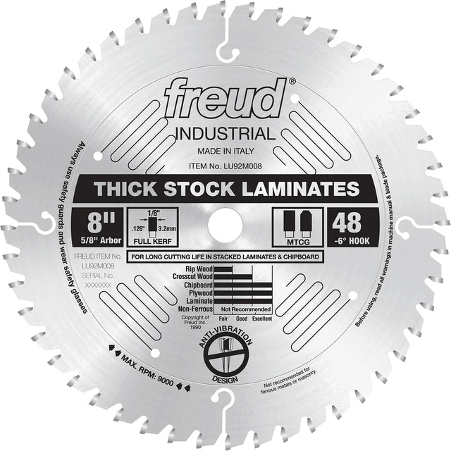 Industrial Saw Blade - Chipboard, 8", 48 Teeth, Laminate Use