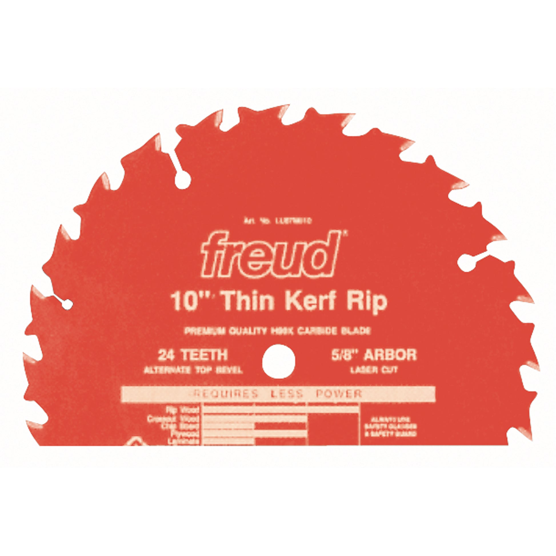 TCS Industrial Saw Blade - Rip/Crosscut Thin Kerf, 10", 24 Teeth, Wood Use