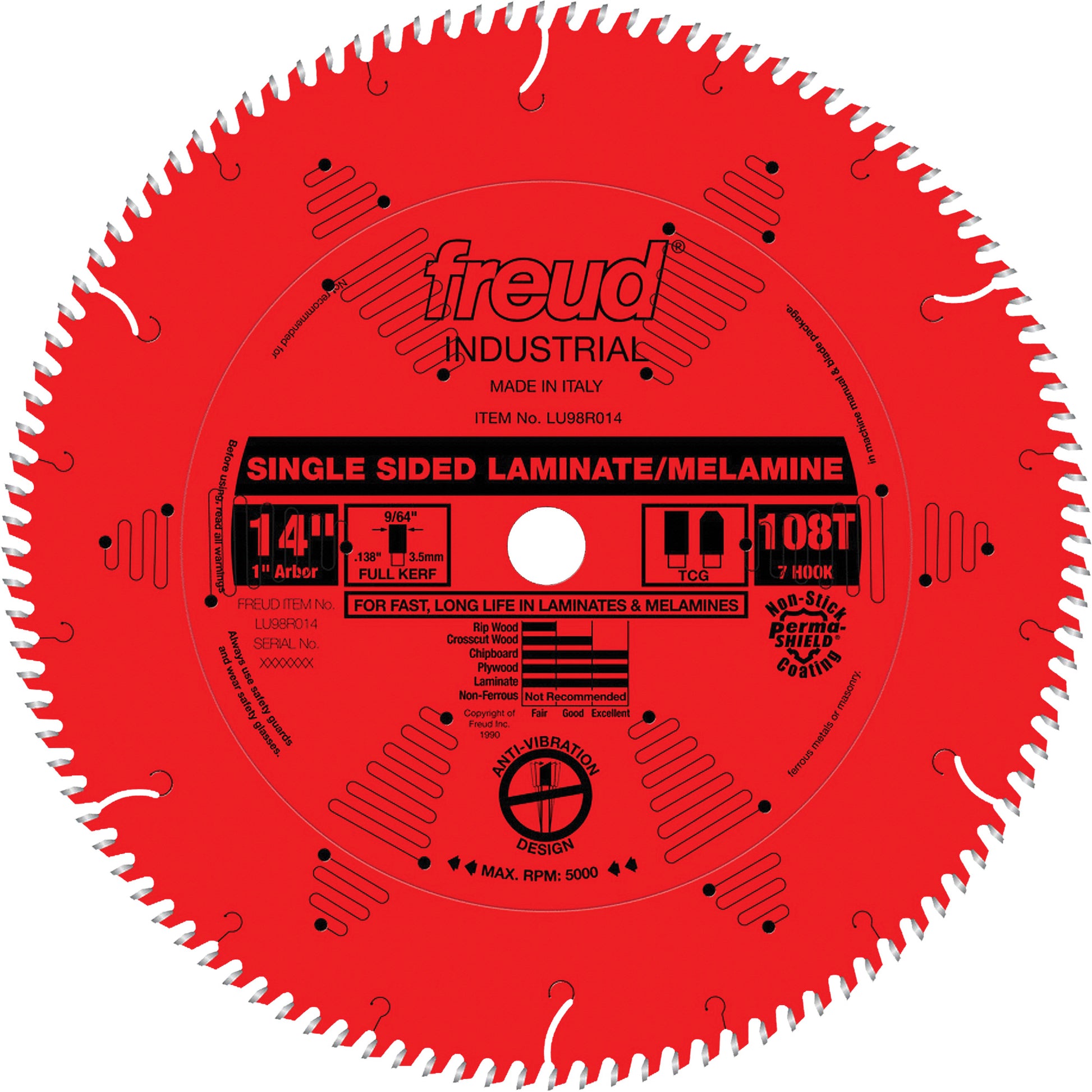 TCS Industrial Saw Blade - Chipboard, 14", 108 Teeth, Laminate Use