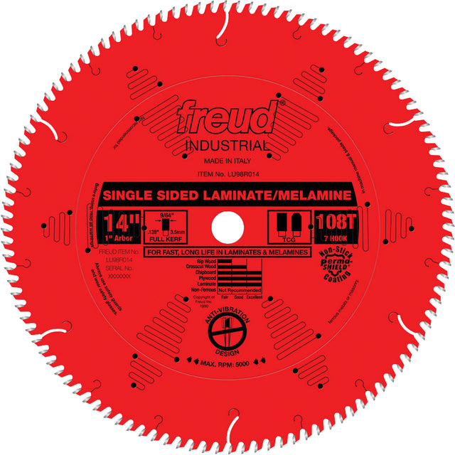 TCS Industrial Saw Blade - Chipboard, 14", 108 Teeth, Laminate Use