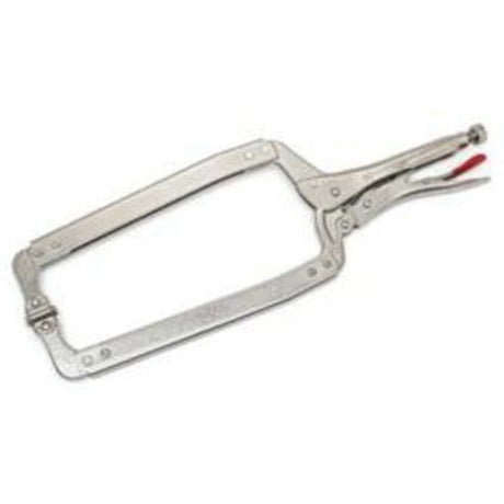 Locking C-Clamp with Swivel Pads, 18" Length, C-Clamp