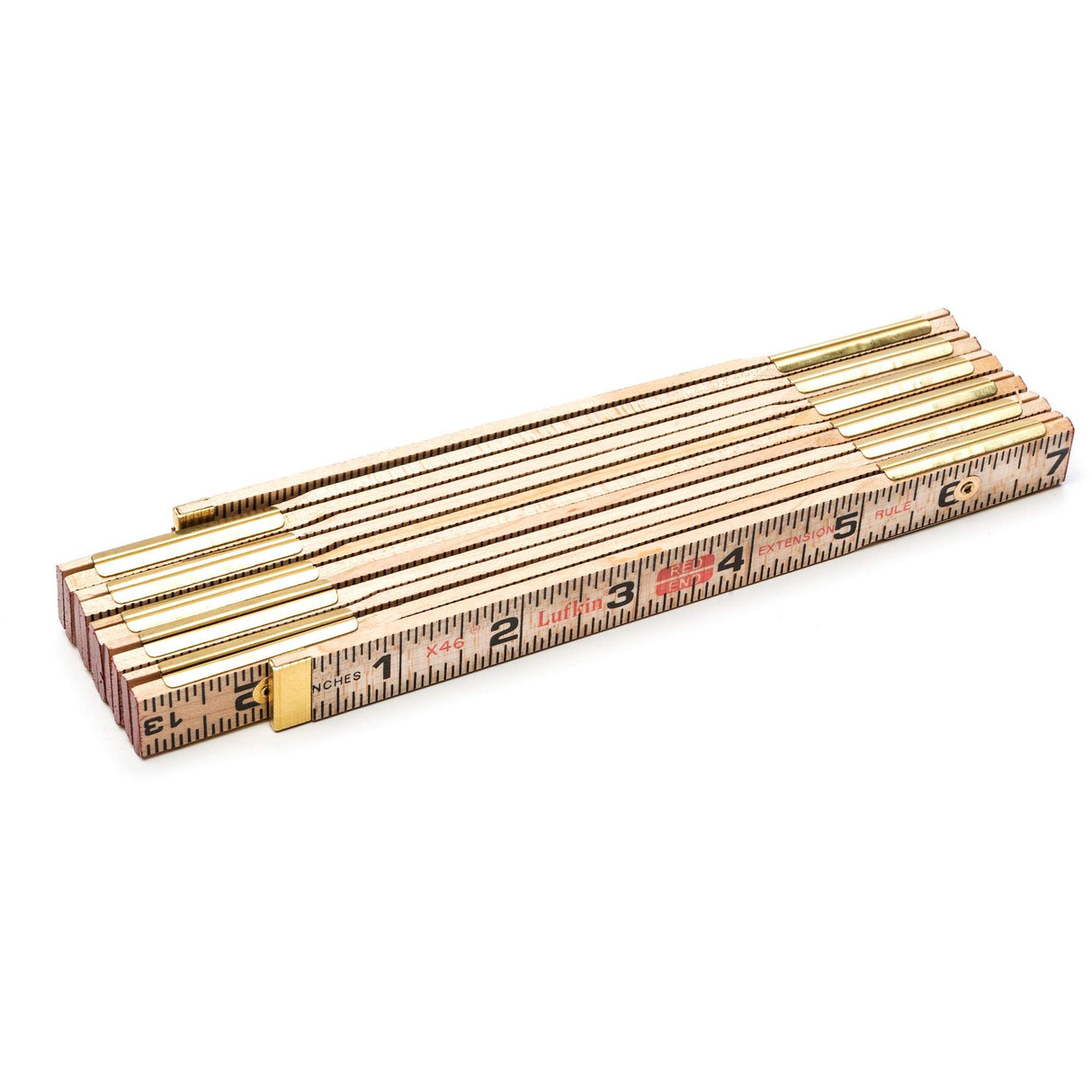Red End® Rule with Two 6" Slide Rule Extensions, 6' L, Wood, 1/16" Graduations