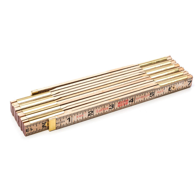 Red End® Rule with Two 6" Slide Rule Extensions, 6' L, Wood, 1/16" Graduations