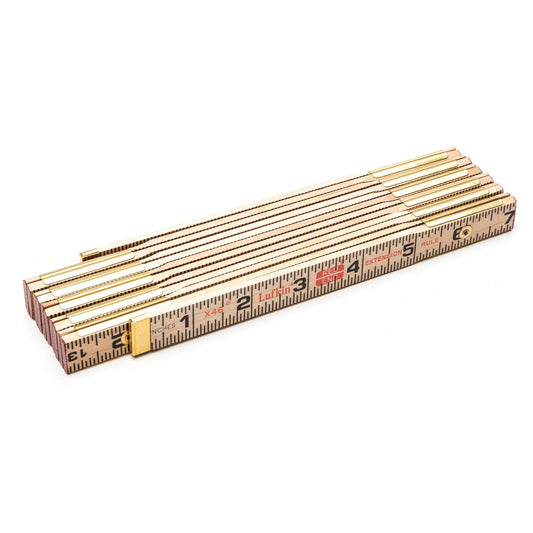 Folding Rule, 6' L, Wood, 1/16" Graduations