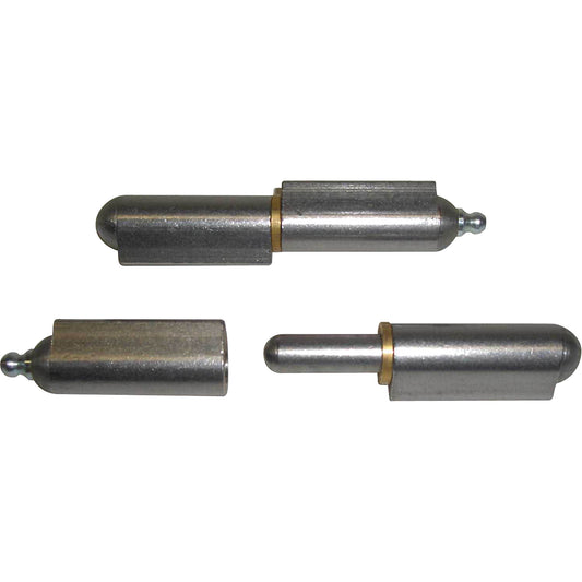 Weld-On Hinge with Washer & Grease Fitting, 5/8" Dia. x 4-3/4" L, Mild Steel w/Fixed Steel Pin