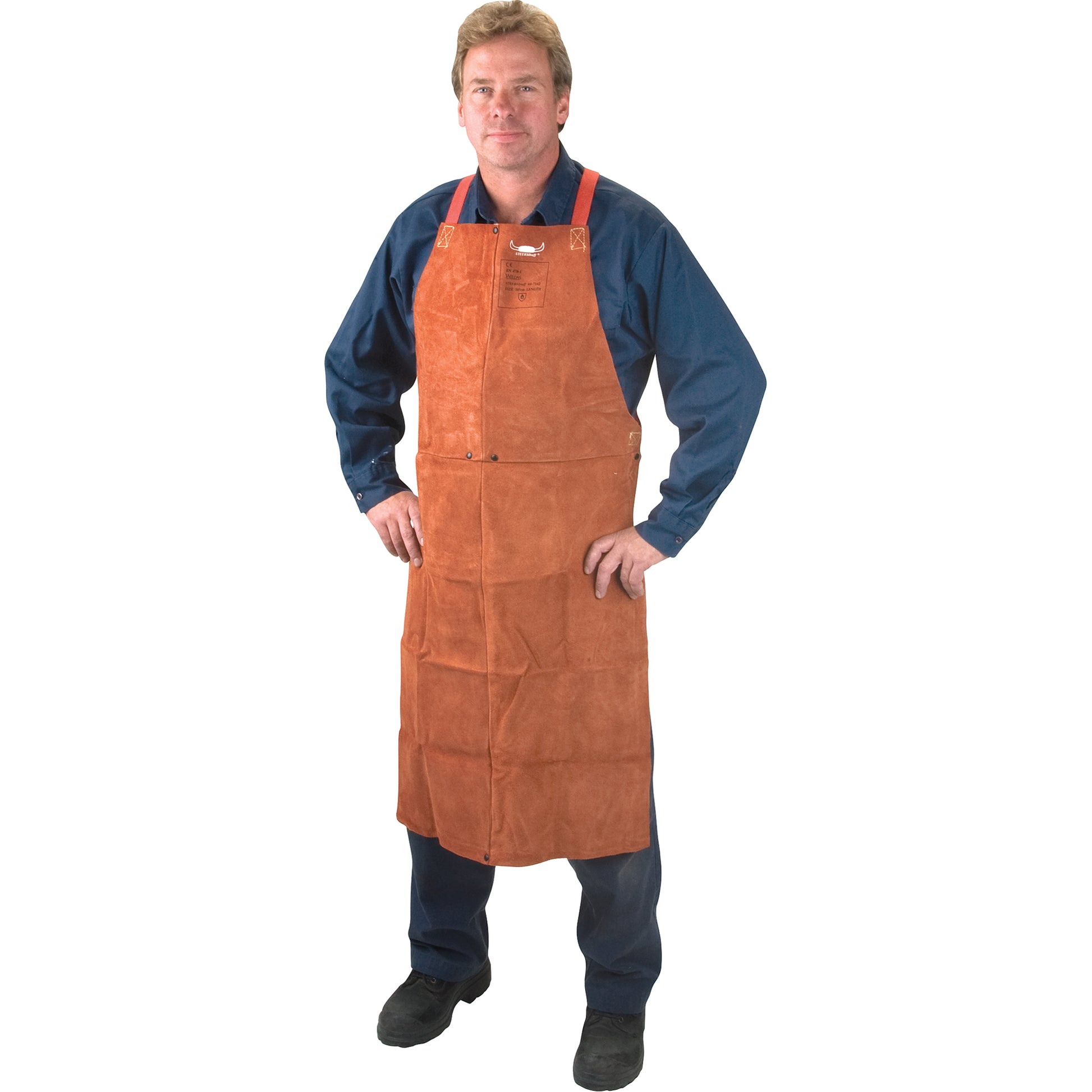 Weld-Mate Leather Apron, Bib, 36" L, Lava Brown™