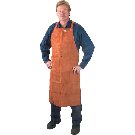 Weld-Mate Leather Apron, Bib, 42" L, Lava Brown™