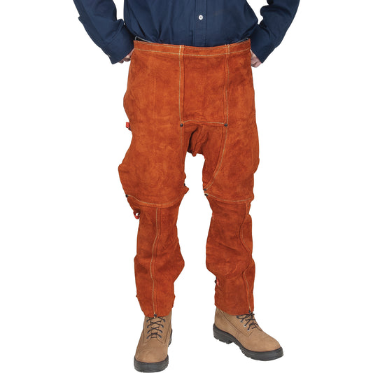 Weld-Mate Leather Split Leg Apron & Chaps, 40" L, Lava Brown™