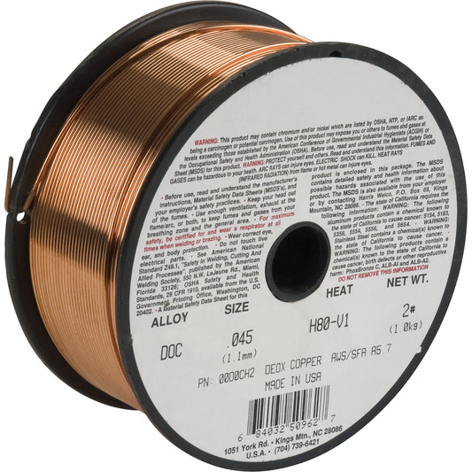 Welding Wire, Deoxidized Copper, 0.045" Diameter
