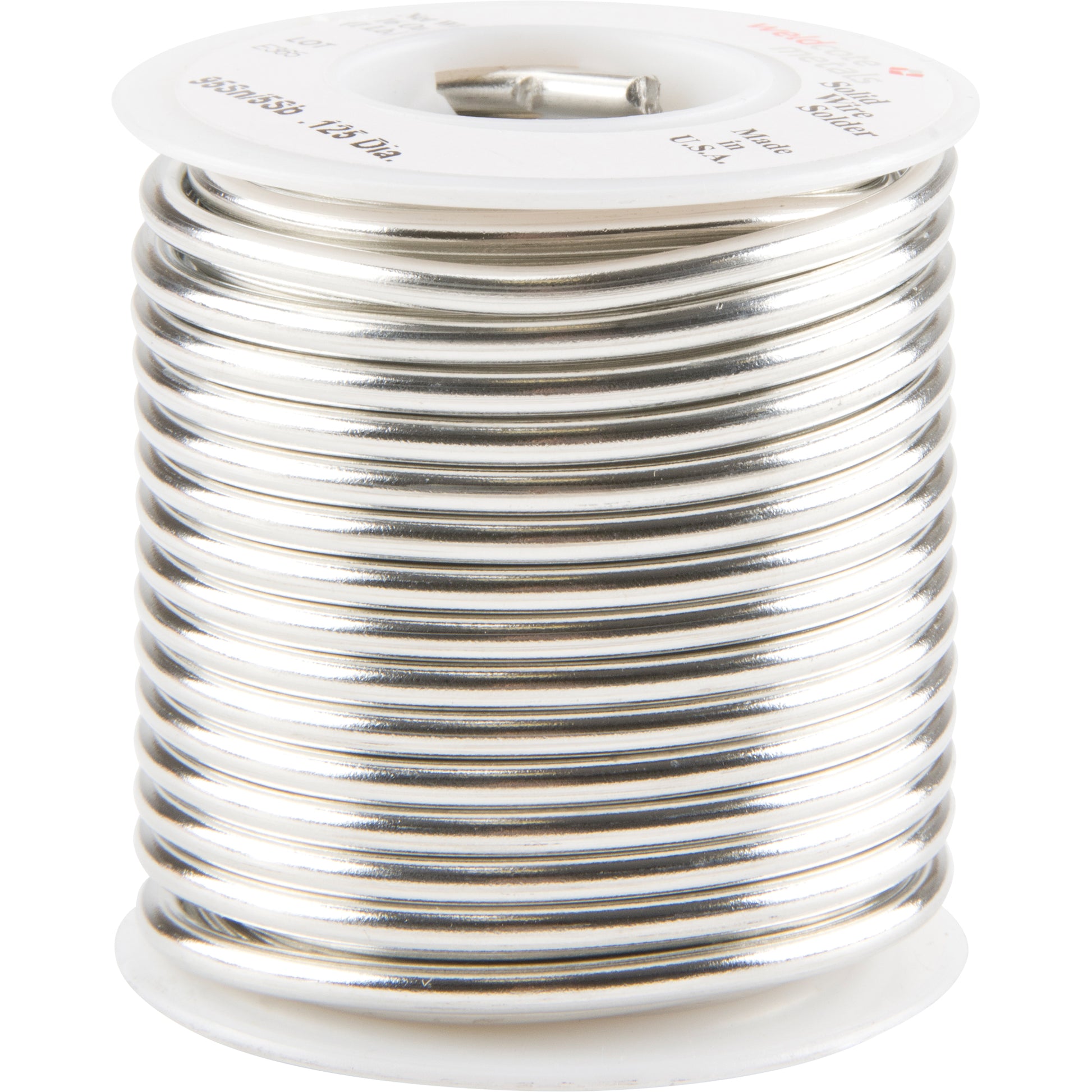 Common Solder, Lead-Free, 95% Tin 5% Antimony, Solid Core, 0.125" Dia.