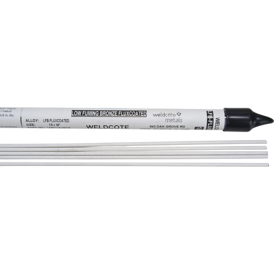 36" Cut Length TIG Rods, 1/8", Low Fuming Bronze-flux coated
