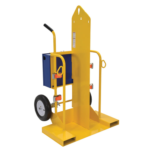 Welding Cylinder Torch Cart, Pneumatic Wheels, 24" W x 19-1/2" L Base, 500 lbs.