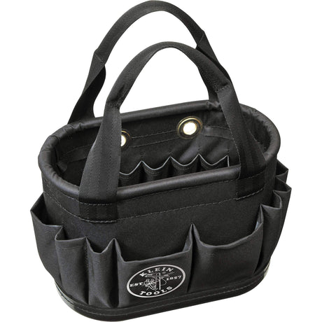 29-Pocket Hard-Body Aerial Bucket, 14" L x 10" H, Polyester, Black