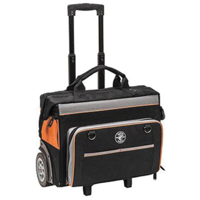 Tradesman Pro™ Rolling Tool Bag, Ballistic Polyester, 24 Pockets, Black/Orange