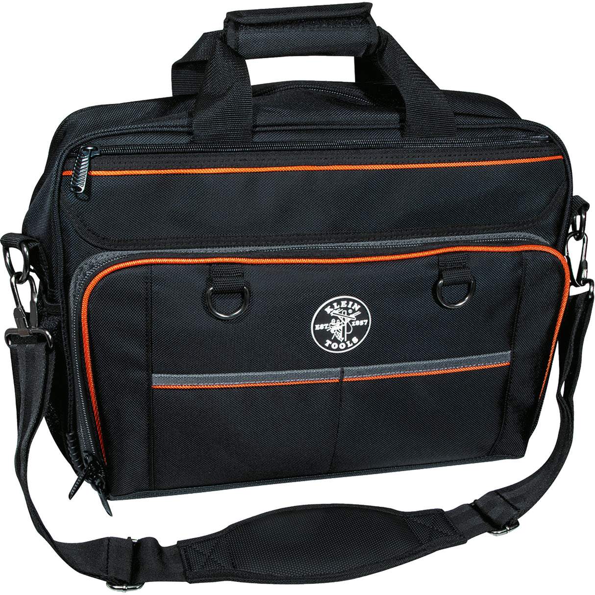 Tradesman Pro™ Tech Bag with Laptop Pocket, Polyester, 22 Pockets, Black/Orange