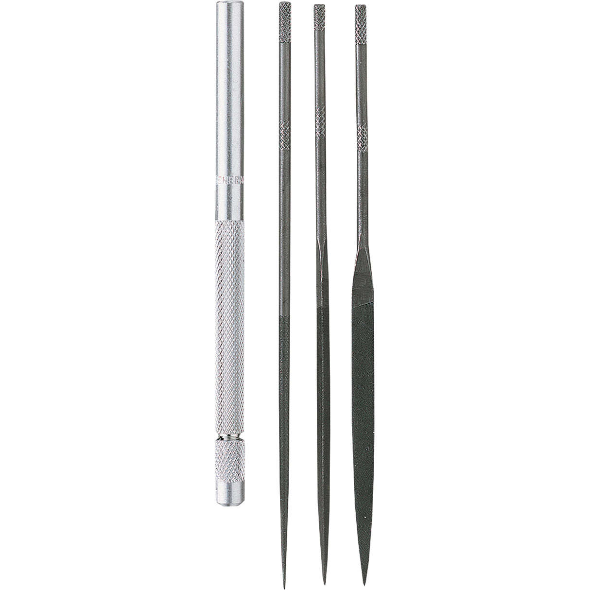 Needle File Set with Handle, 4 Pcs