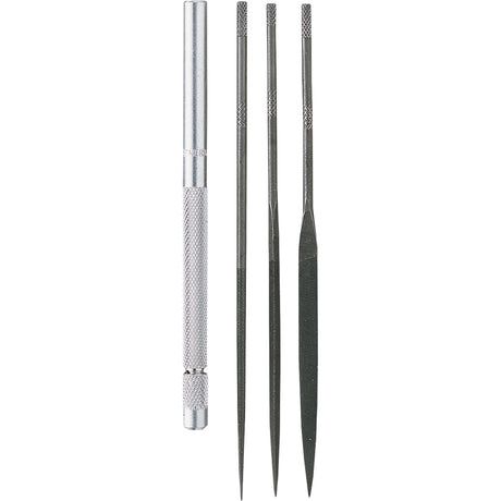 Needle File Set with Handle, 4 Pcs
