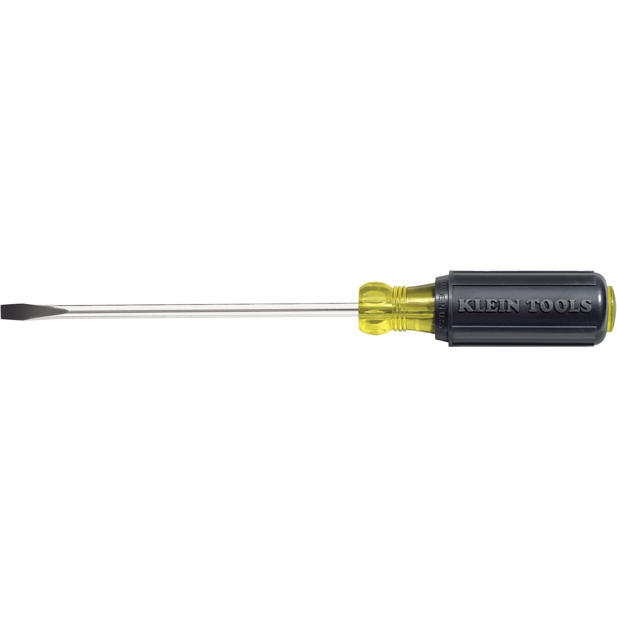Slot Cabinet Tip Screwdriver, 1/4" Tip, Round, 10-11/32" L, Cushion Grip Handle