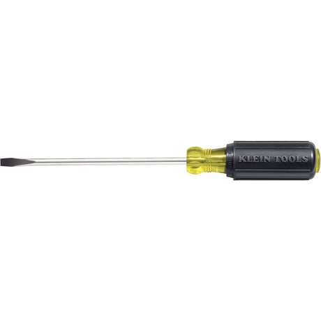 Slot Cabinet Tip Screwdriver, 1/4" Tip, Round, 10-11/32" L, Cushion Grip Handle