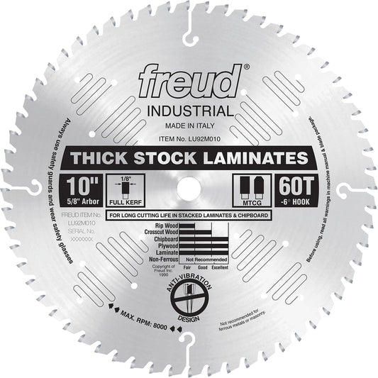 Industrial Saw Blade - Chipboard, 10", 60 Teeth, Laminate Use