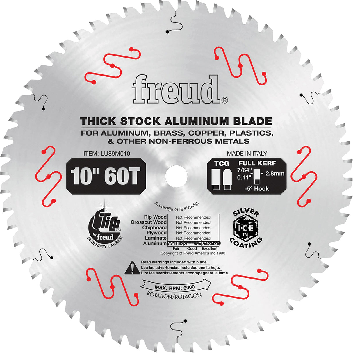 Industrial Saw Blade, 10", 72 Teeth, Non-Ferrous Use