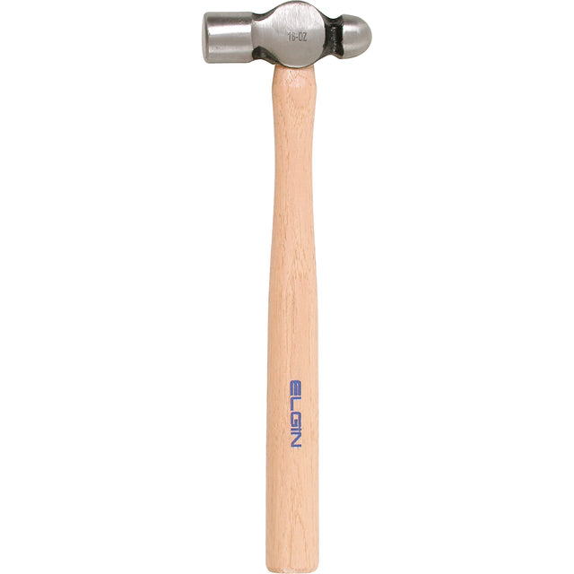 Ball Pein Hammer, 16 oz. Head Weight, Wood Handle