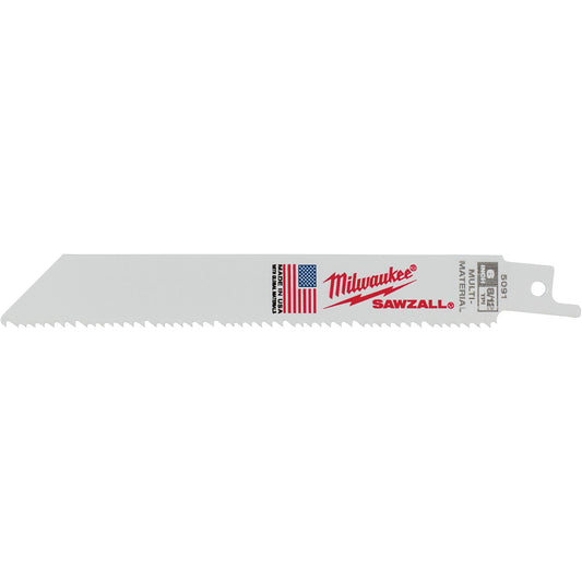 High Performance Super Sawzall® Blades, Bi-Metal, 8.5 TPI, 6" L x 3/4" W