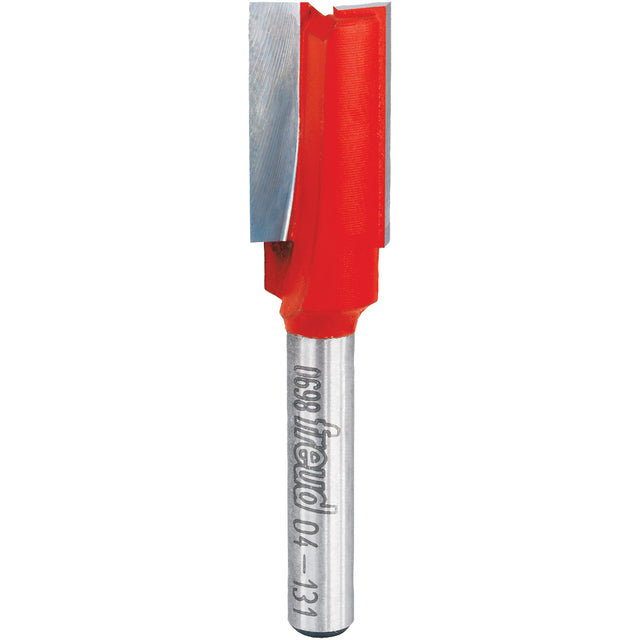 Freud Router Bit - Double Flute Straight Bit, 1/2" Dia., 1-1/4" H, 1-7/8" L, 1/4" Shank