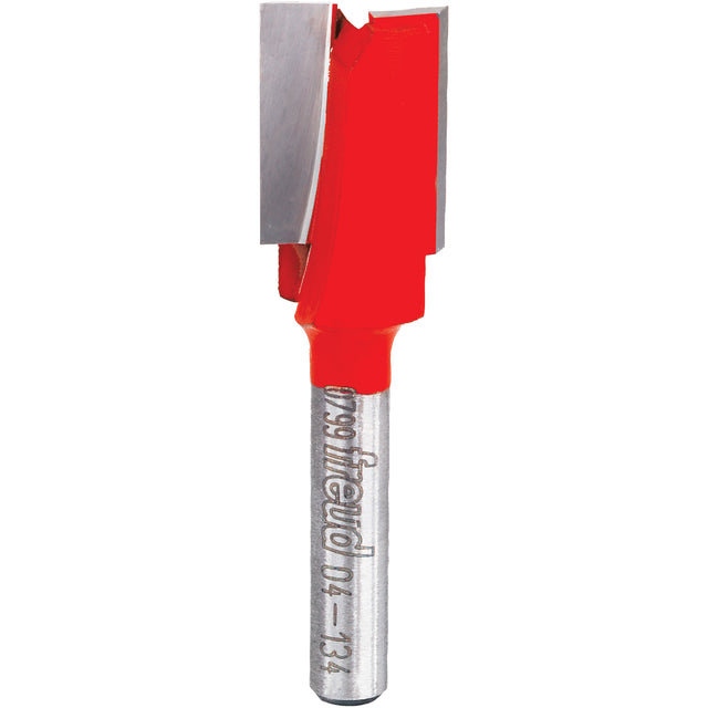 Freud Router Bit - Double Flute Straight Bit, 9/16" Dia., 3/4" H, 2-1/8" L, 1/4" Shank