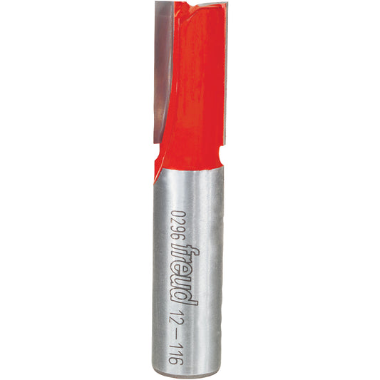 Freud Router Bit - Double Flute Straight Bit, 1/2" Dia., 3/4" H, 2-5/8" L