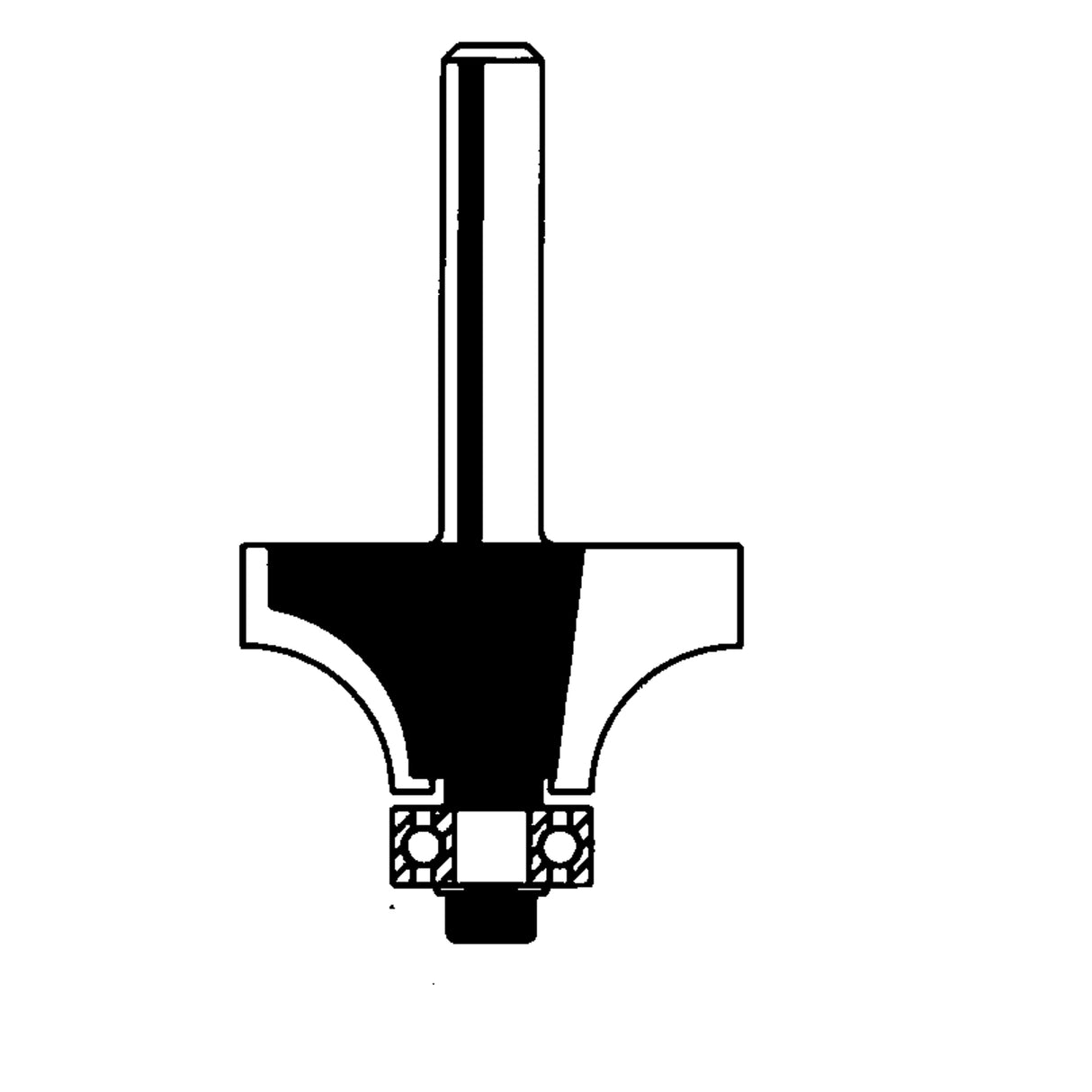 Freud Router Bit - Rounding Over Bit, 5/8" Dia., 1/4" Shank