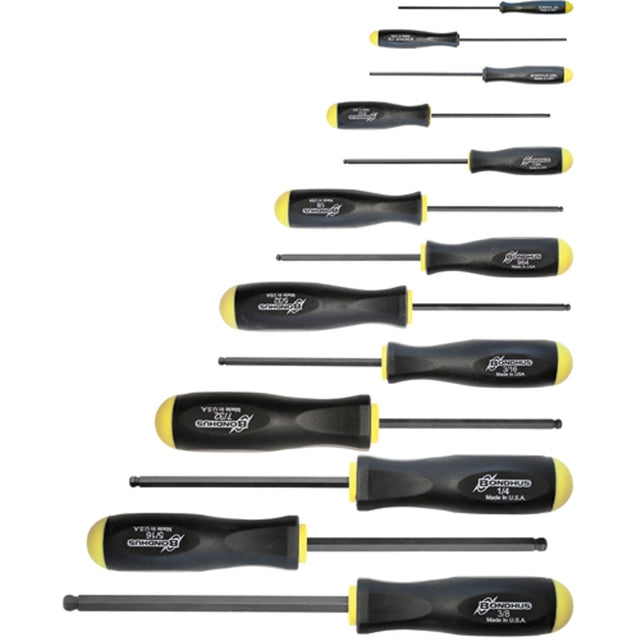 Ball Driver Screwdriver Sets - SAE, 13 Pcs.