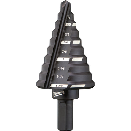 #5 Step Drill Bit, 1/4" - 1-3/8" , 1/8" Increments, High Speed Steel