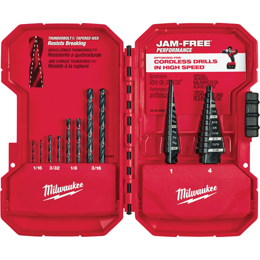Step Drill Bit Set, 10 Pieces, High Speed Steel