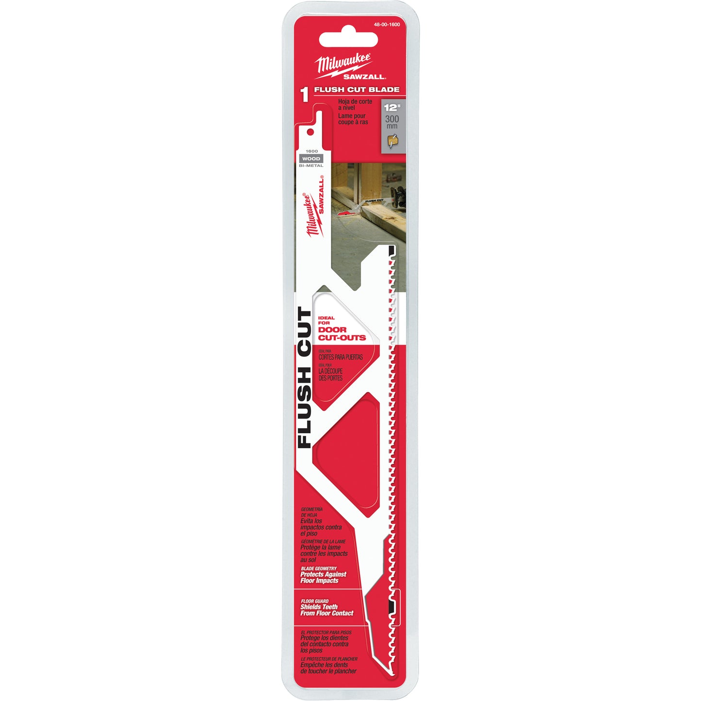 Sawzall® Flush Cut Blade, Bi-Metal, 5 TPI, 12" L x 3"/2-1/8" W