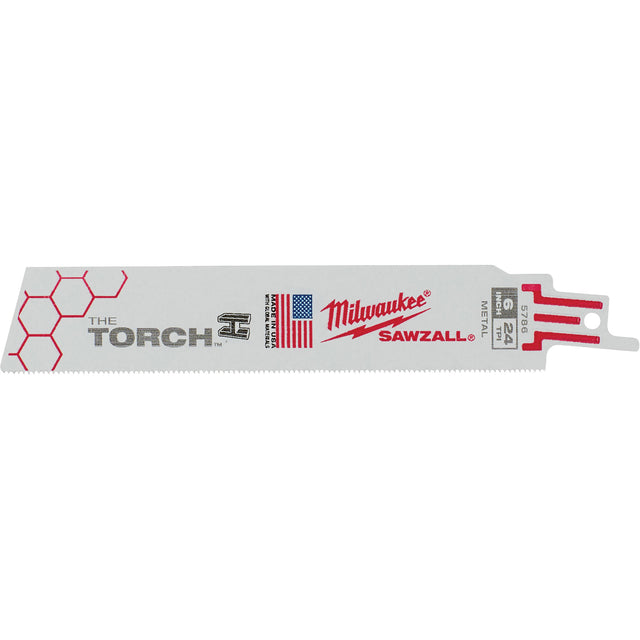 The Torch™ Sawzall® Blade, Bi-Metal, 24 TPI, 6" L x 1" W