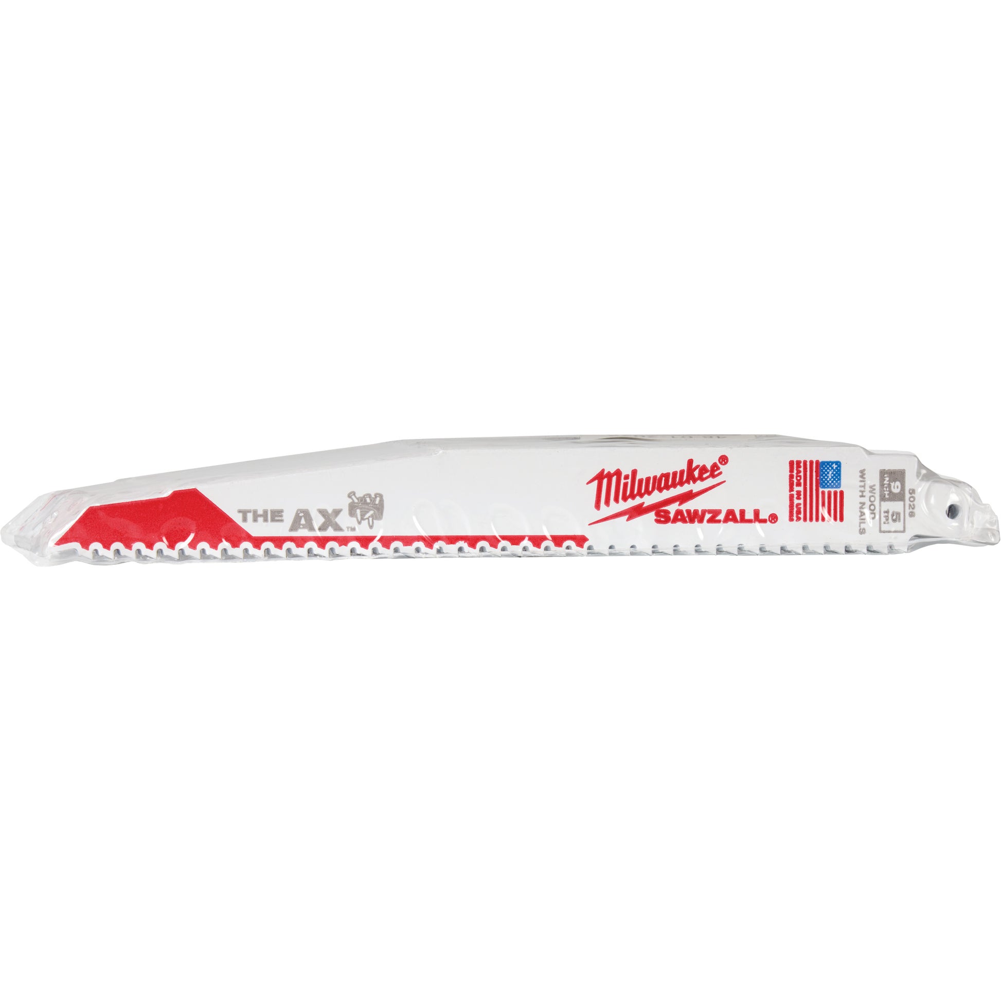 The Ax™ Sawzall® Blade, Bi-Metal, 5 TPI, 9" L x 1" W