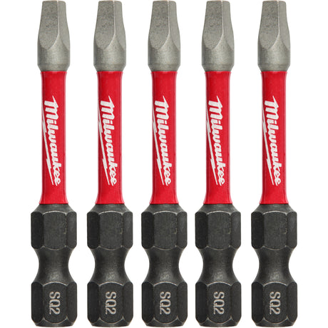 Shockwave™ Impact Power Bits, Square, #2 Tip, 1/4" Drive Size, 2" Length