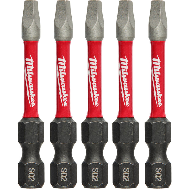 Shockwave™ Impact Power Bits, Square, #2 Tip, 1/4" Drive Size, 2" Length