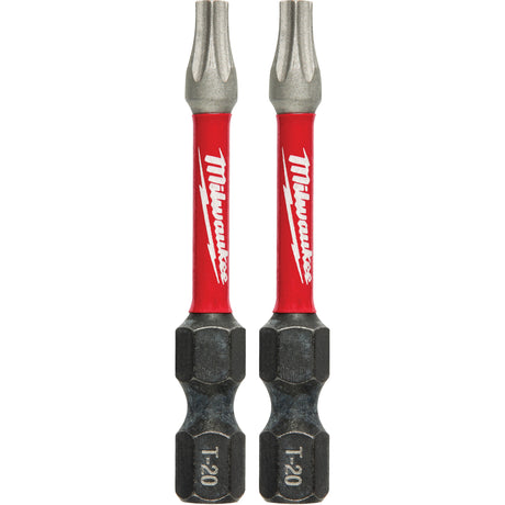 Shockwave™ Impact Power Bits, Torx, T-20 Tip, 1/4" Drive Size, 2" Length