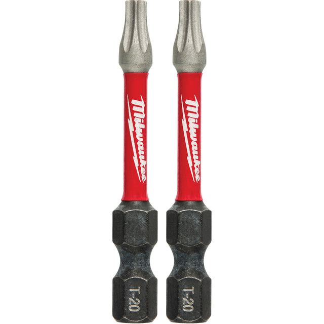 Shockwave™ Impact Power Bits, Torx, T-20 Tip, 1/4" Drive Size, 2" Length