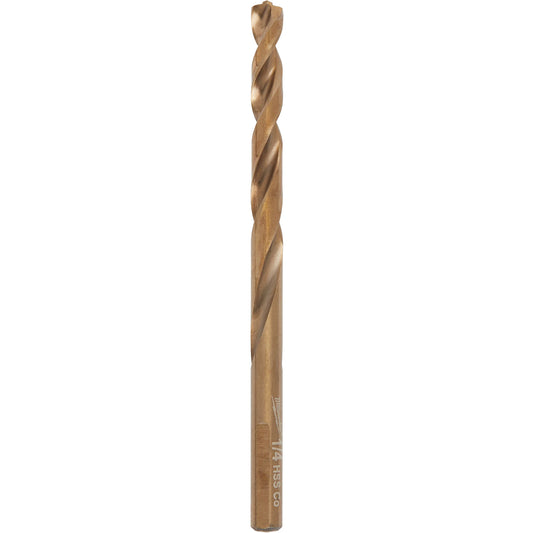 Red Helix™ Jobber Drill Bit, High Speed Steel, 1/4", 4" L, 3-3/4" Flute, 135° Point Angle