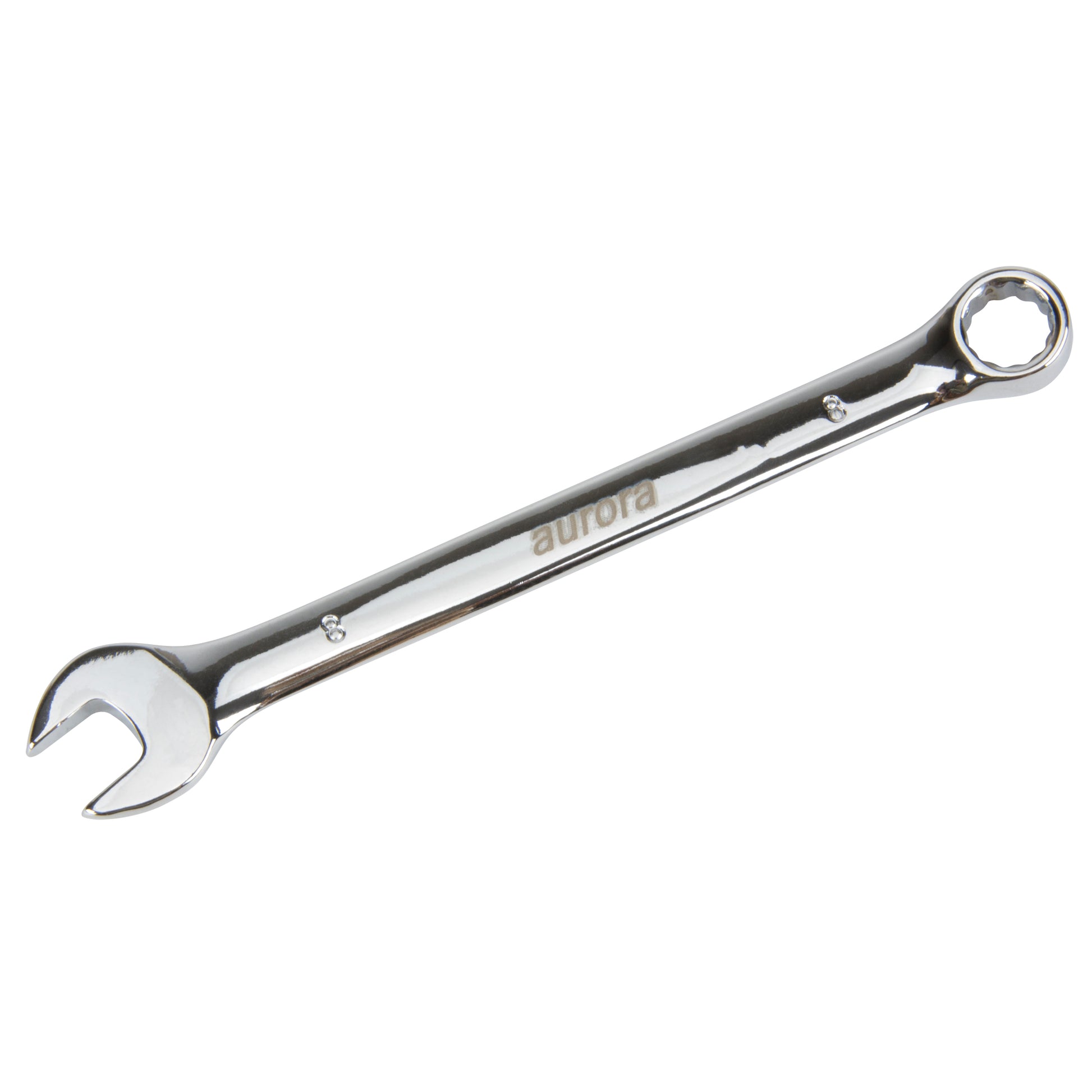 Combination Wrench, 12 Point, 8 mm, Chrome Finish