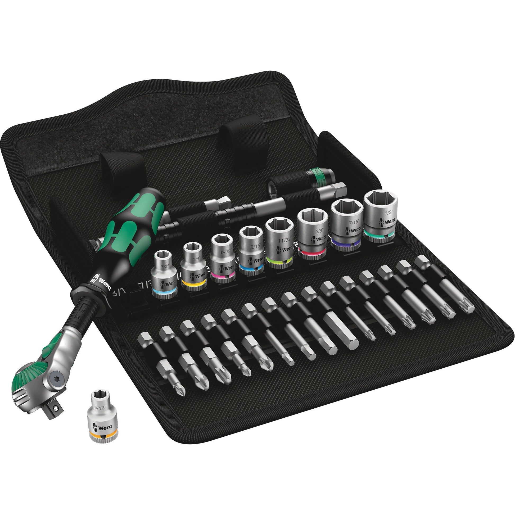 Zyklop Imperial Speed Ratchet Set, 28 Pcs, 1/4" Drive Size