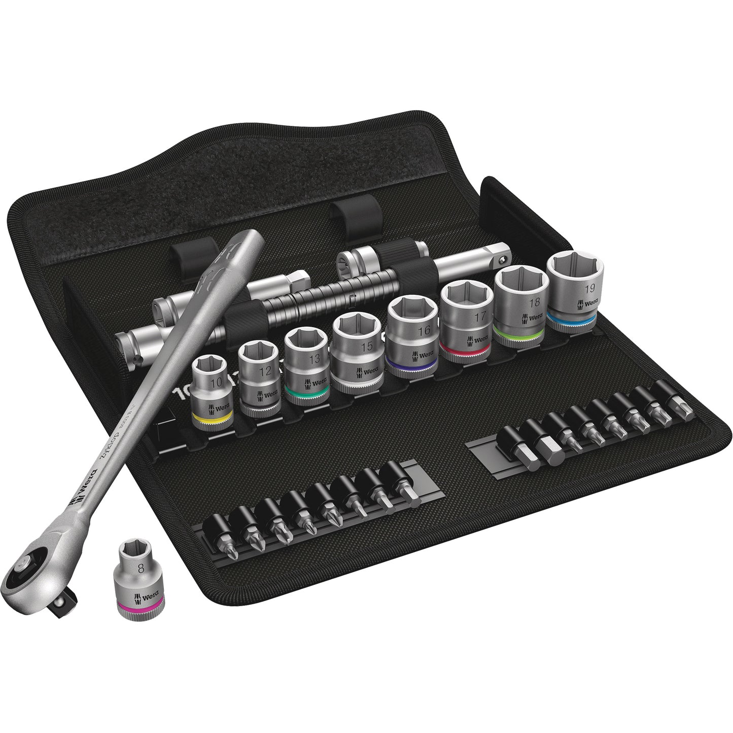 Zyklop Metric Metal Ratchet Set, 29 Pcs, 3/8" Drive Size