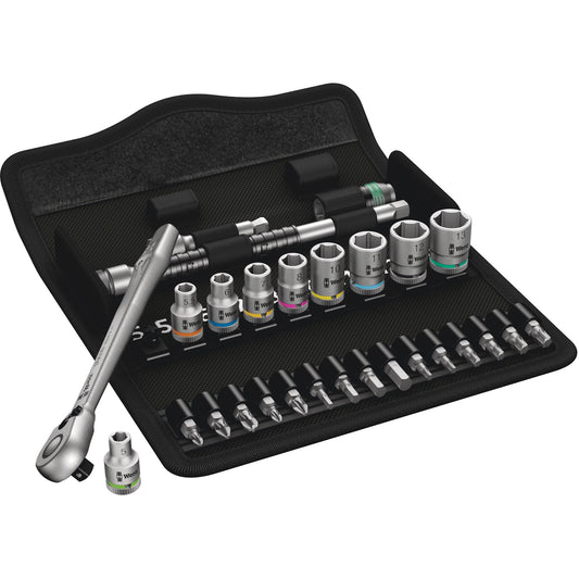 Zyklop Metric Metal Ratchet with Switch Lever Set, 28 Pcs, 1/4" Drive Size