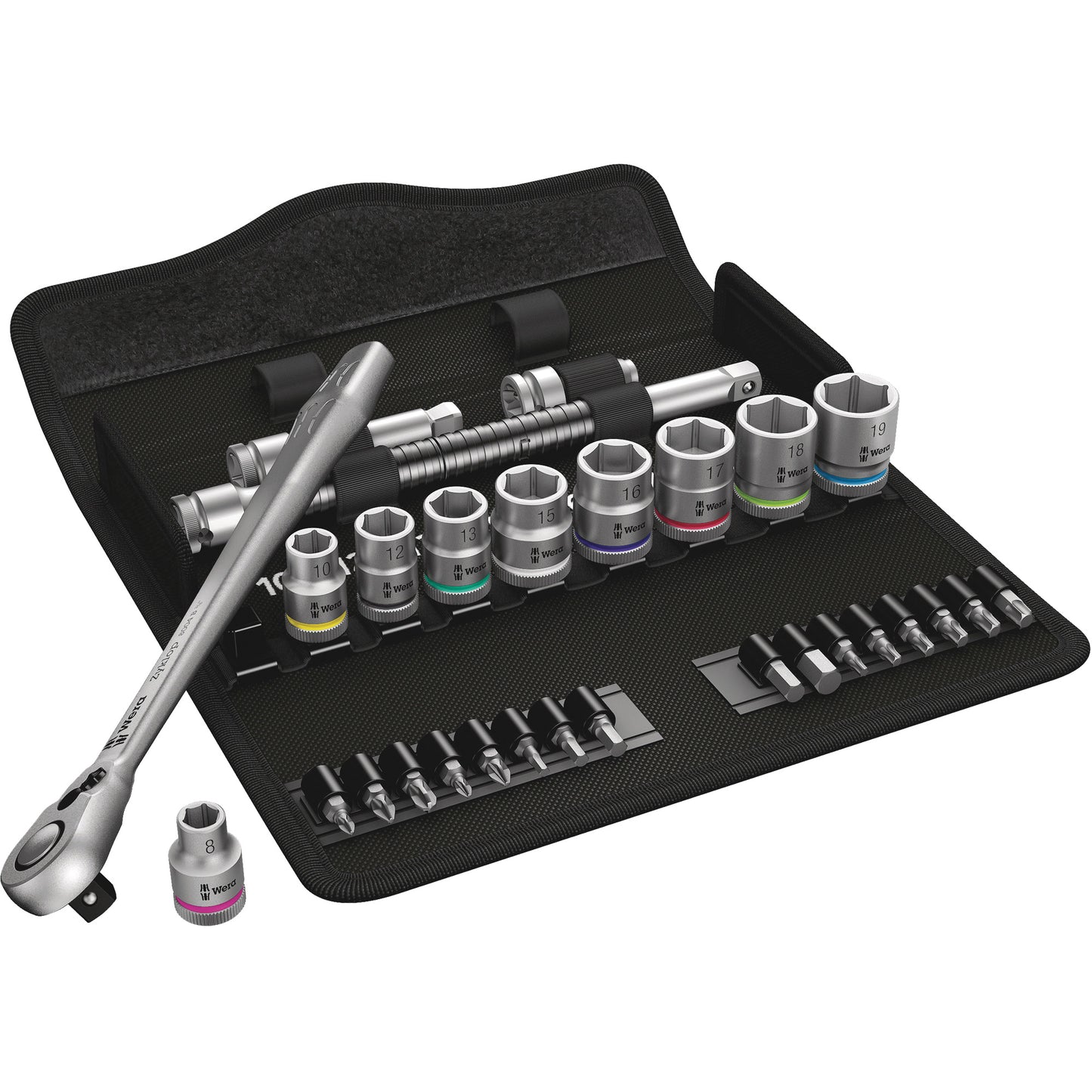 Zyklop Metric Metal Ratchet with Switch Lever Set, 29 Pcs, 3/8" Drive Size