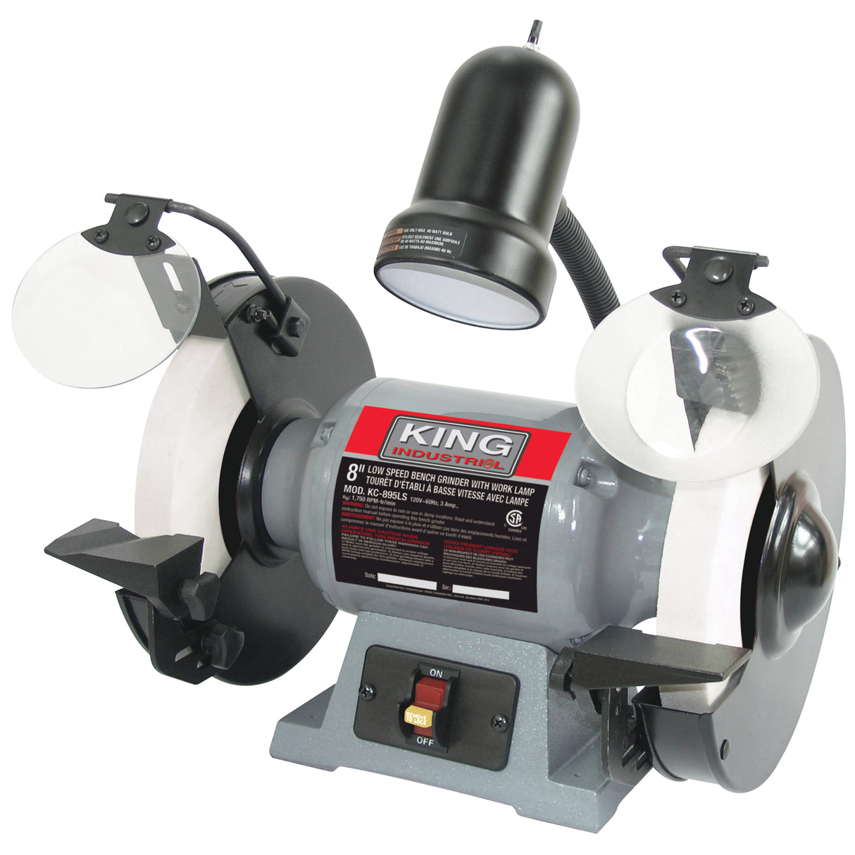 Bench Grinder, 8" Wheel Diameter, 1/2 HP, 1750 RPM