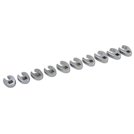Wrench Set, Crowfoot, 10 Pieces, Metric